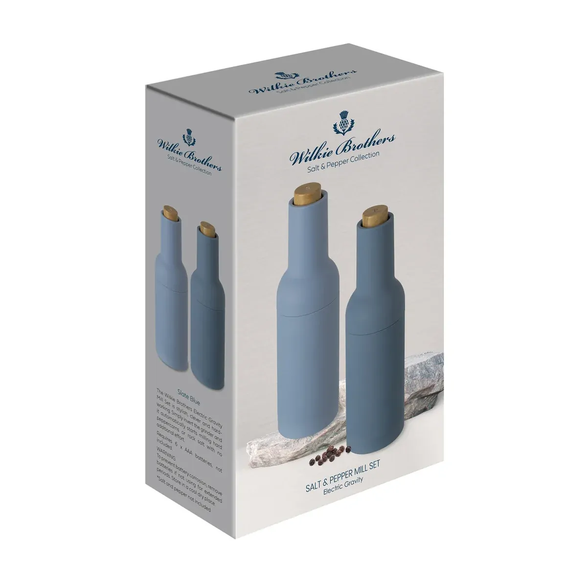 Salt and Pepper Electric Grinder Battery Operated Set - Blue