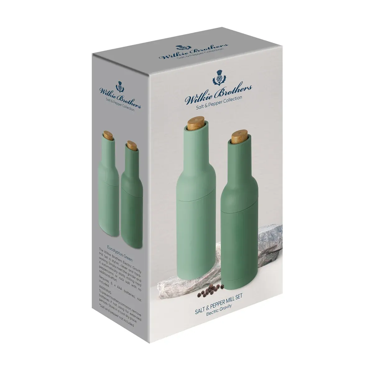 Salt and Pepper Electric Grinder Battery Operated Set - Green