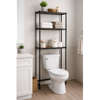 Shelving Unit Over Washing Machine / Toilet 3 Tier Black 