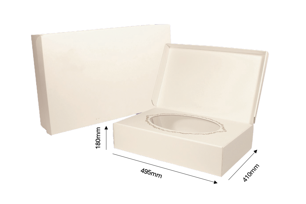Wedding Dress Storage Deluxe Preservation Box White - CLEAR WINDOW Includes White Acid Free Tissue Paper