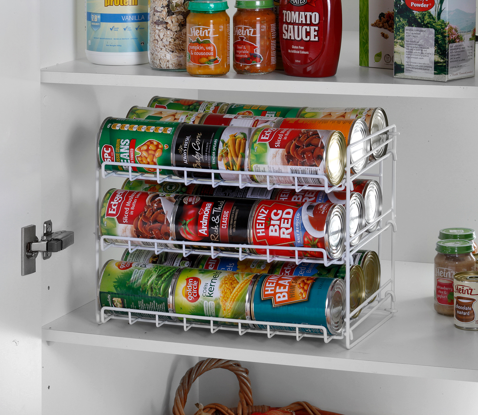 Shop 3 Tier Can Storage Rack Holder - 27 Cans