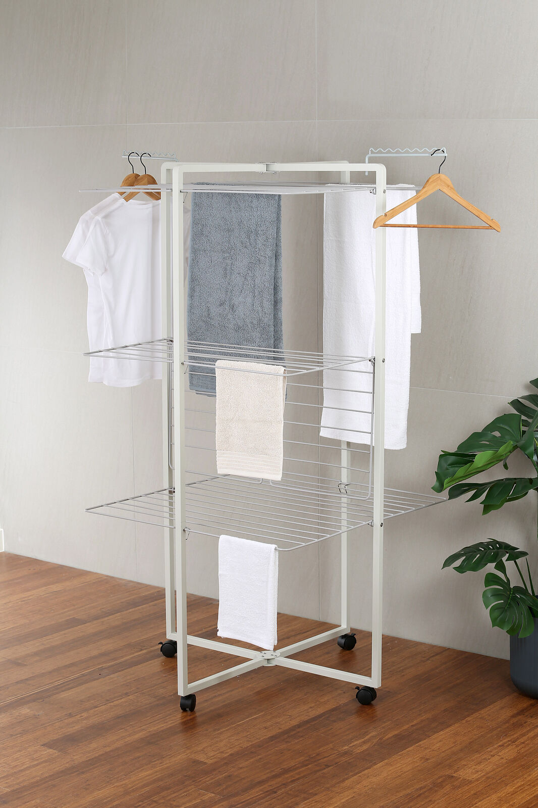 Clothes Airer Aluminum Extra Large High Tower on Wheels