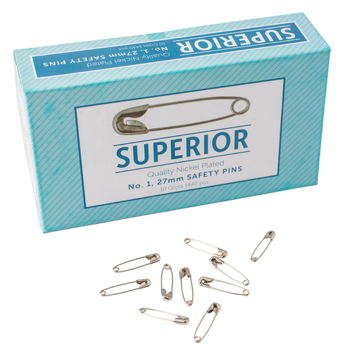 Safety Pins - Silver  27mm - 1440 pieces