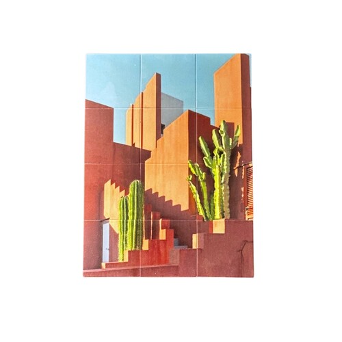 Ceramic Cactus Muralla Tiled Wall Mural Wall Art Santa Fe