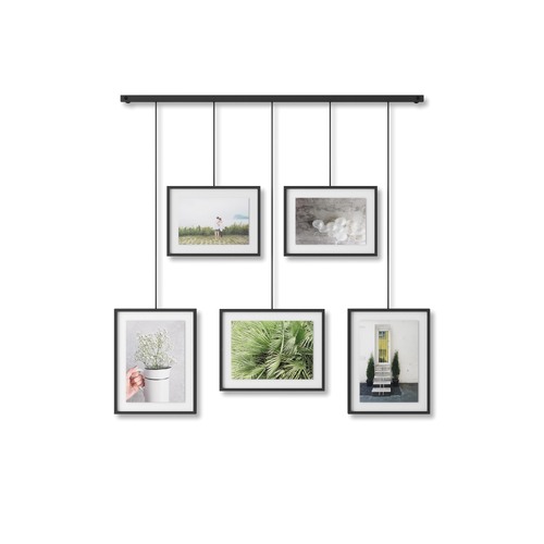 Umbra Exhibit Hanging Wall Art Photo Frame Display (set of 5) Black