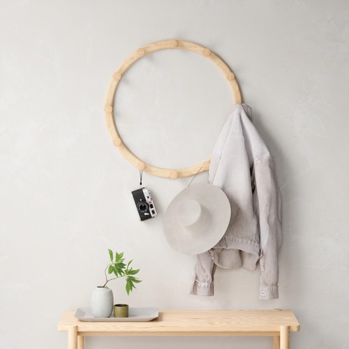 Umbra Slinka Wall Mounted Coat Hat Hanging Rack Hooks Wooden