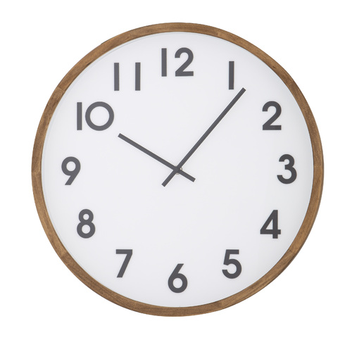 Leonard Wall Clock Round Wood White 41.5cm