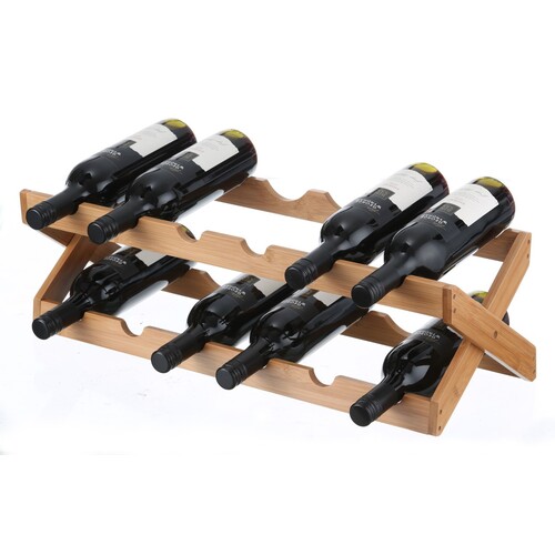 Bamboo Wine Folding Rack 12 Bottles