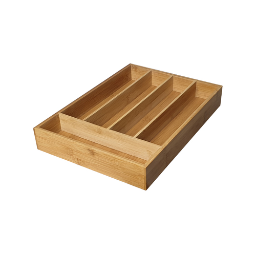 Bamboo Cutlery Tray Holder Drawer Organiser 