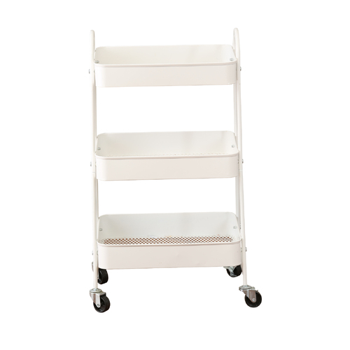 White Metal Trolley Cart 3 Tier