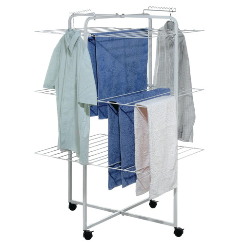 Clothes Airer 42 Rail Tower Clothes Airer on Wheels White