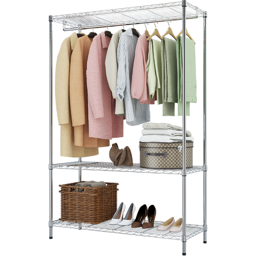Clothes Hanging Storage Organiser Chrome 120cm