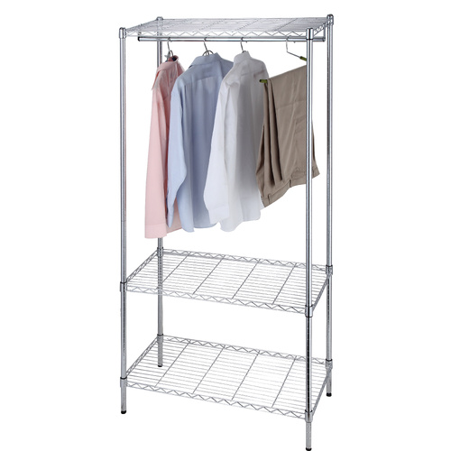 Clothes Hanging Storage Organiser Chrome 90cm