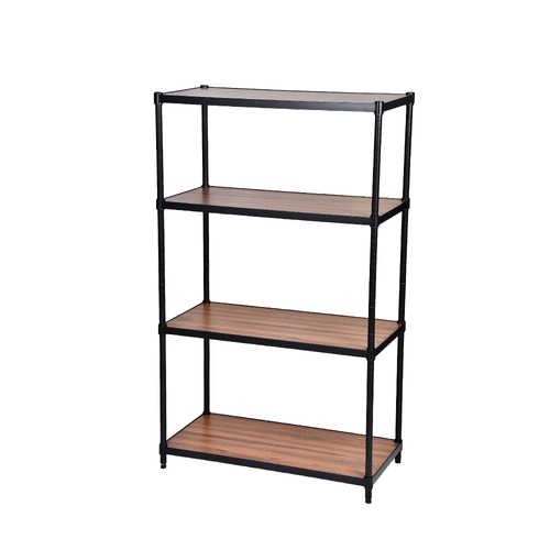 Shelving Unit Bookcase 4 Tier Black 90cm Wide