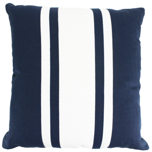 Linen Cushion Navy Striped 50 x 50 cm