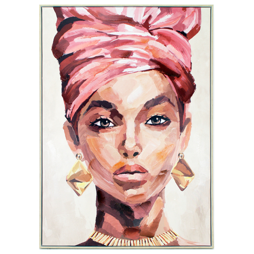 Headwrap Queen Framed Art Canvas Painting 73 x 103cm