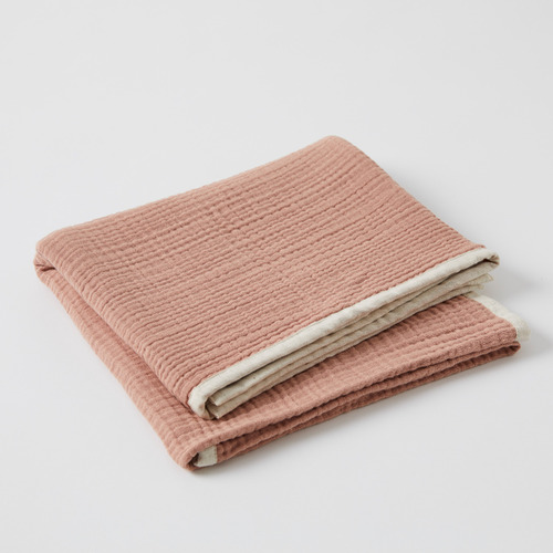 Baby Newborn Blanket Cotton Muslin for Cot or Pram - Desert Pink