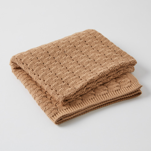 Baby Newborn Blanket 100% Cotton for Cot or Pram - Terracotta 