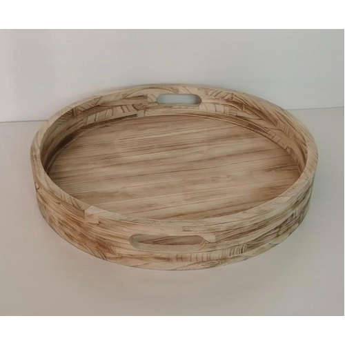 Wooden Round Fruit Bowl Serving Board Tray Platter