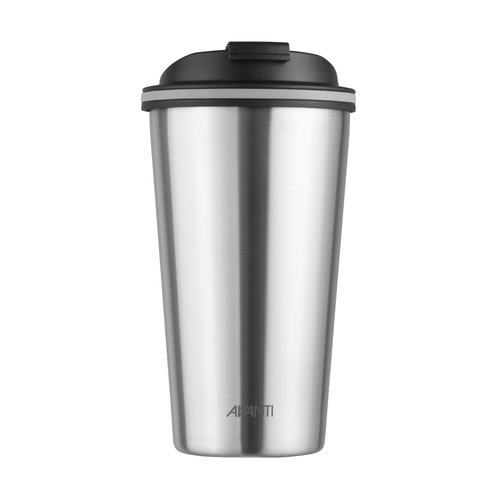 Avanti Go Cup Insulated Coffee Tea Stainless Steel Mug - Brushed SS - 410ml