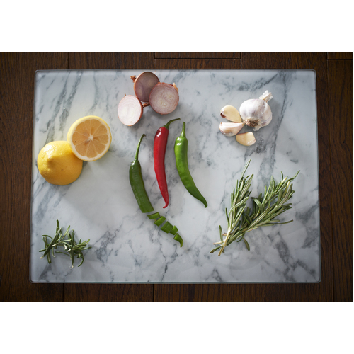 Glass Tempered Chopping Board Marble 30 x 40cm