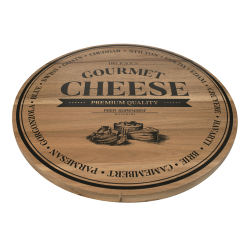 Cheese Wooden Board Serving Tray Round  40cm x 2cm - Peer Sorensen