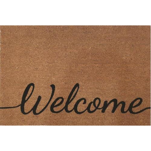 Natural Coir Front Door Mat WELCOME Design