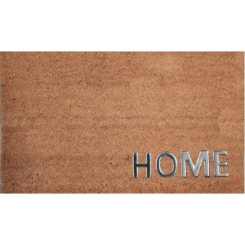 Natural Coir Front Door Mat HOME Design in Stainless Steel