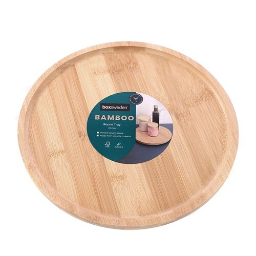 Bamboo Serving Tray Plate 30cm